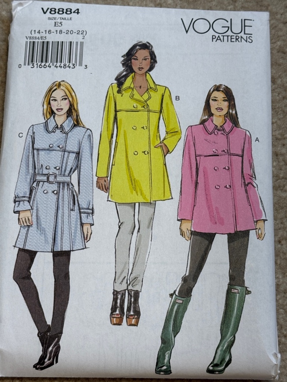 Vogue plus size women's jacket sewing pattern